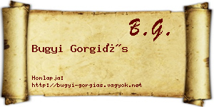 Bugyi Gorgiás névjegykártya