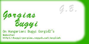 gorgias bugyi business card